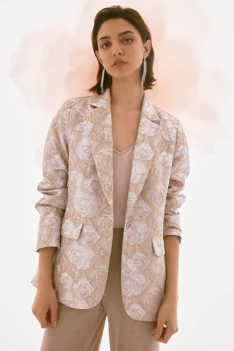 BROCADE FLORAL PRINT BLAZER