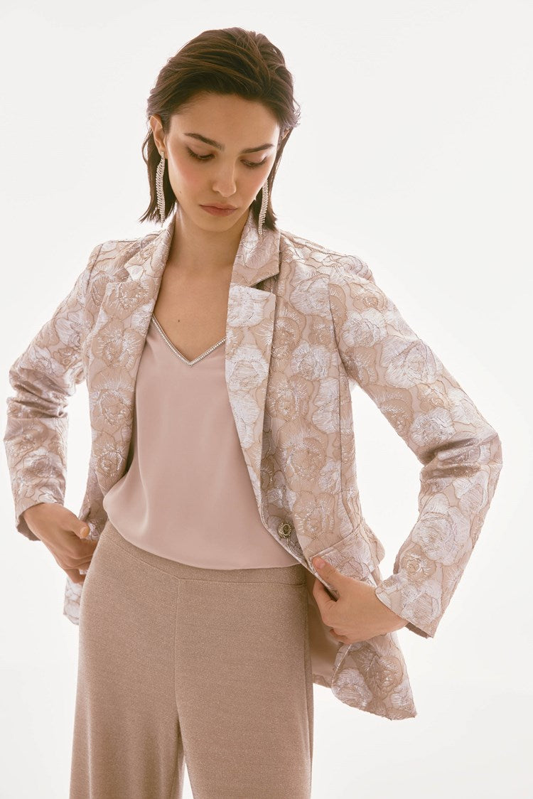 BROCADE FLORAL PRINT BLAZER