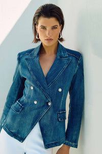 DENIM DOUBLE BLAZER DRESS