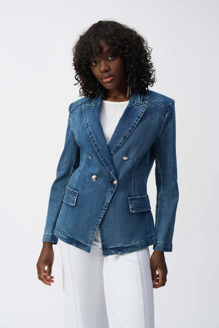 DENIM DOUBLE BLAZER DRESS