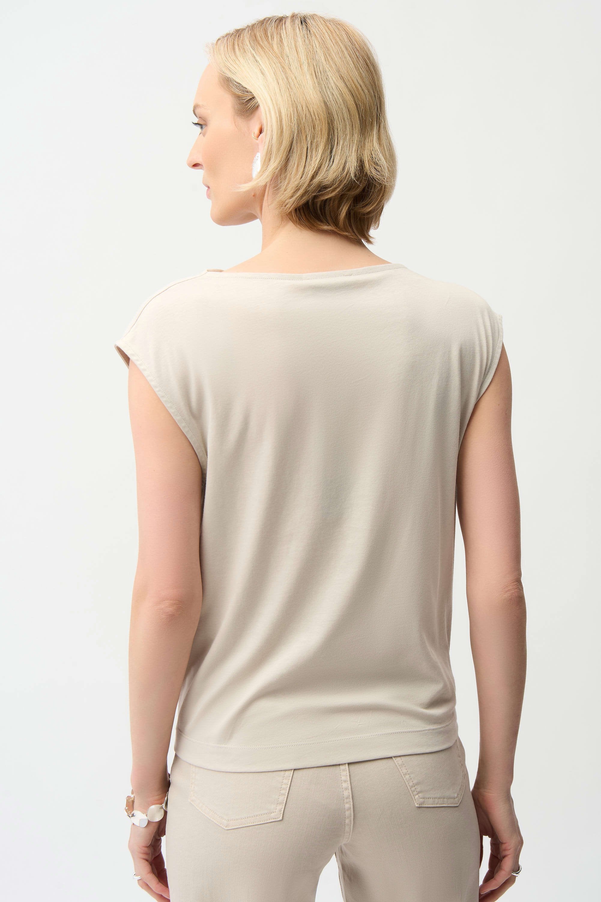 ORGANIC COTTON TOP WITH ASYMMETRICAL COLLAR