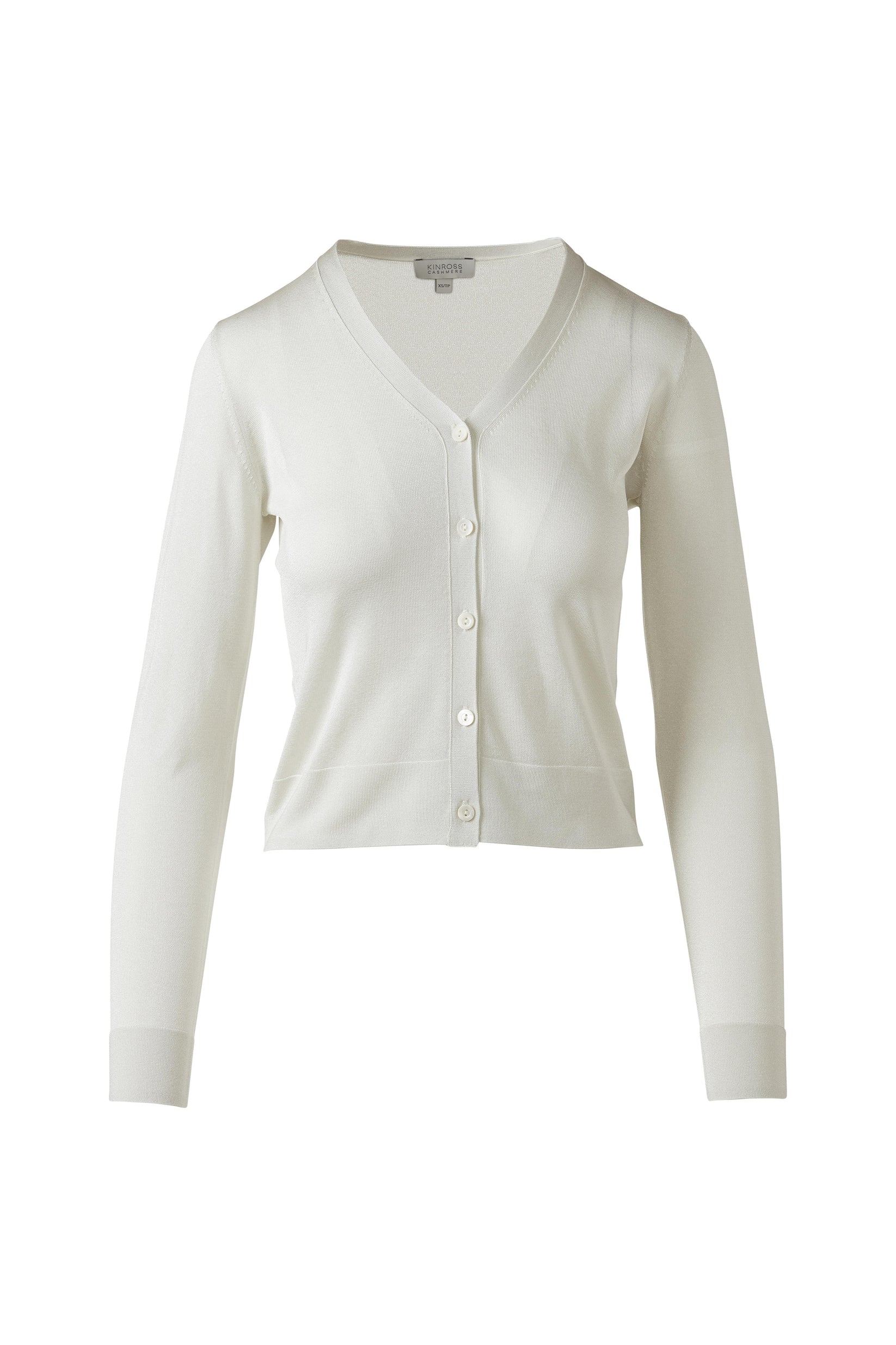 SHIMMER BUTTON FRONT V-NECK CARDIGAN