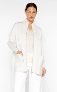SLEEVELESS ZIP MOCK CARDIGAN