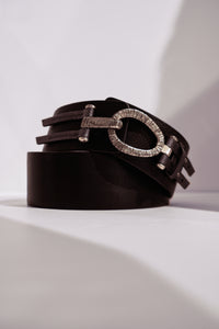 LEATHER WIDE CLASP BELT