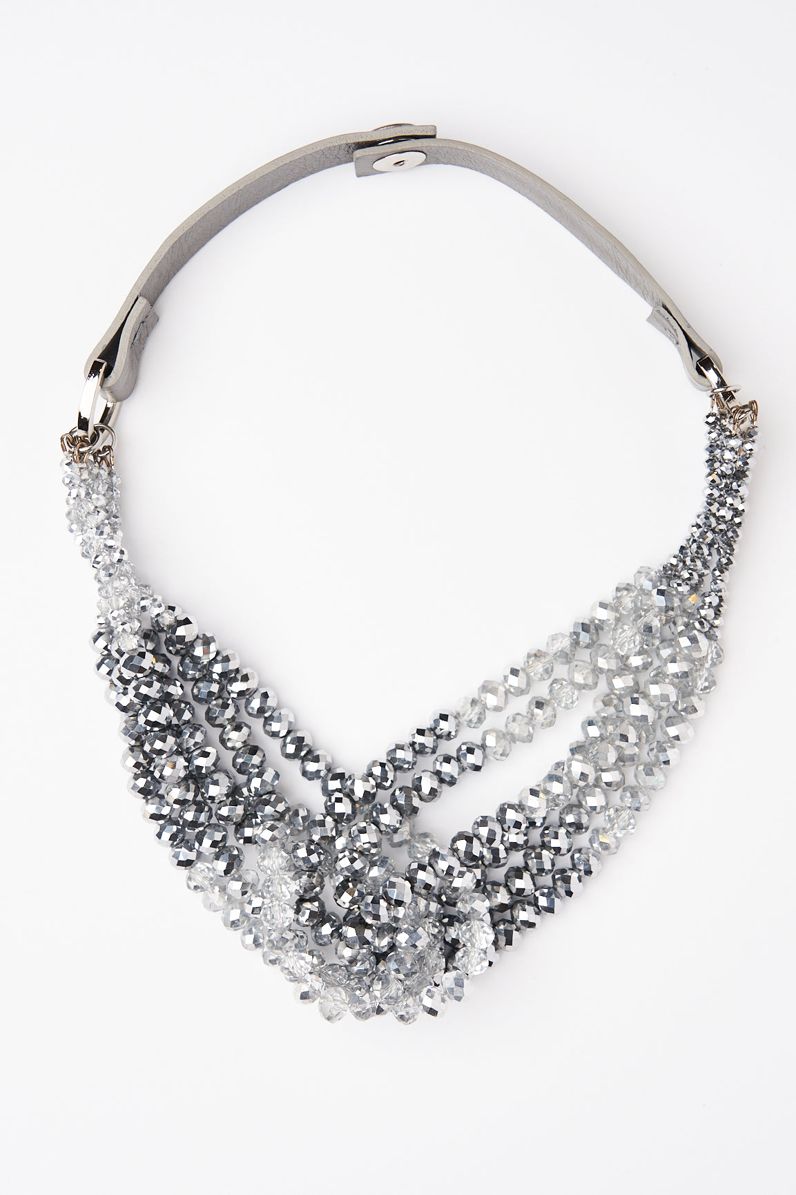 SILVER BEADED NECKLACE