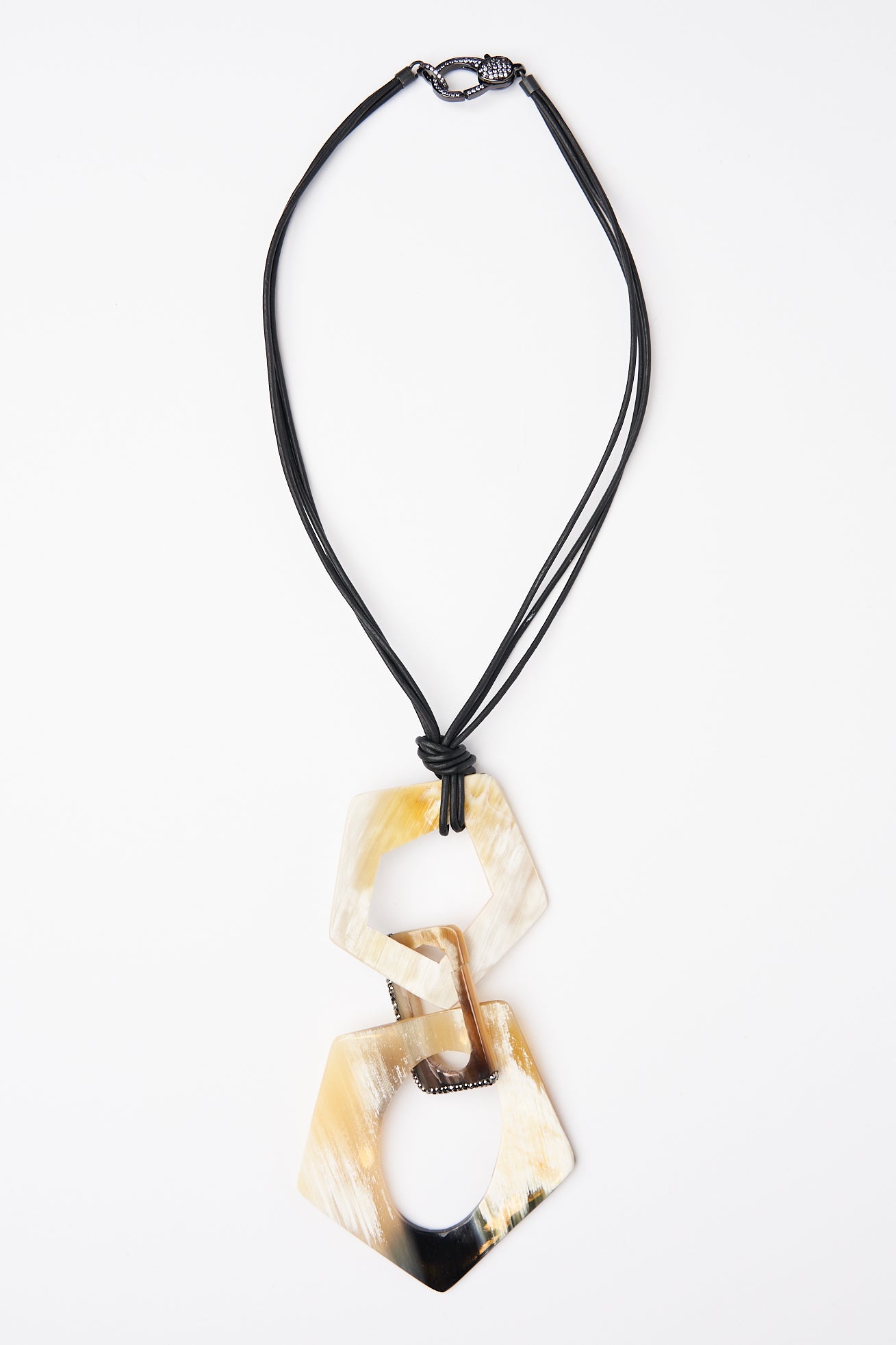 BONE HEXAGON PENDANT NECKLACE